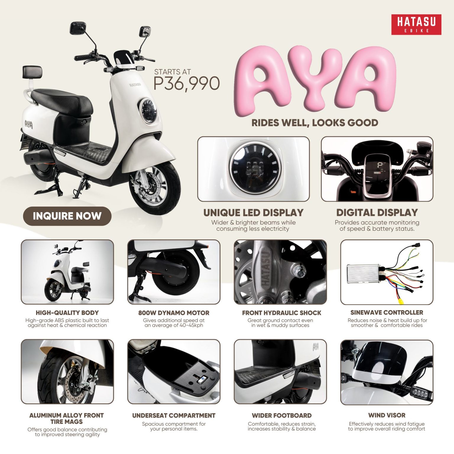 Hatasu Launches Aya E-bike In The Philippines, Starting At Just ₱36,990 