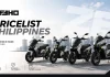ZEEHO PRICE LIST PHILIPPINES